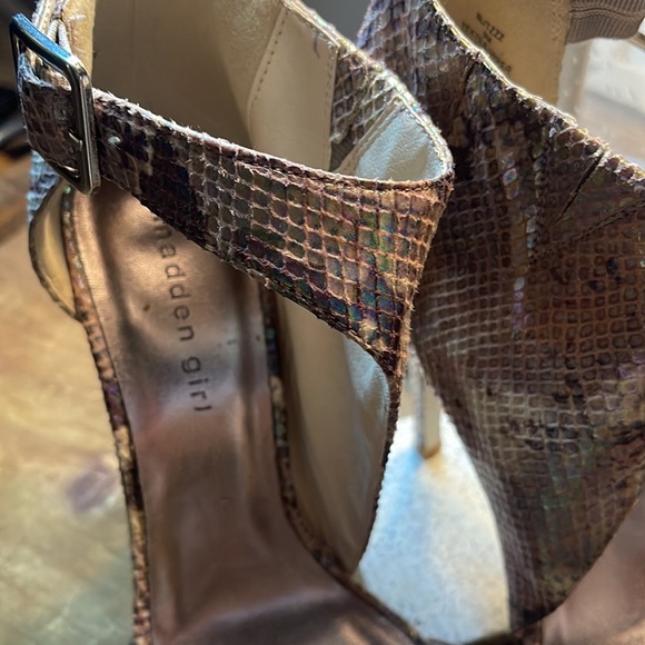 Madden Girl Vegan Multi Blitzzz Platform Open Toe Heels 9 - Picture 3 of 4